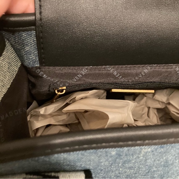 NWT Steve Madden Denim Bwebber Satchel Crossbody Handle Bag with Change Purse - Picture 6 of 16